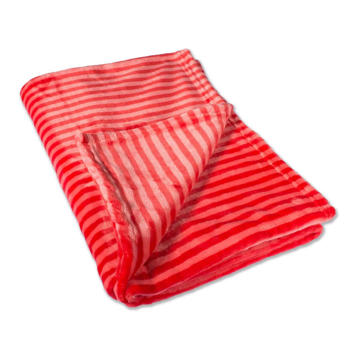 Home Decorative Red Striped Fleece Throw Blanket 50 X 60