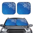 thumbnail image 2 of Saiise Blue Christmas With Snowflakes for Foldable Car Sun Shades (2-Pack) Offer Sun Protection with an Easy-fold Design for Convenient Windshield Shading-Small, 2 of 6