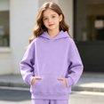 thumbnail image 4 of Abcomgle Hoodie for Girls 4-16 Cute Casual Hooded Girls Sweatshirt Plain Long Sleeve Girls Pullover Top Fashion Fall Shirt for Teen Girls with Pocket, 4 of 5