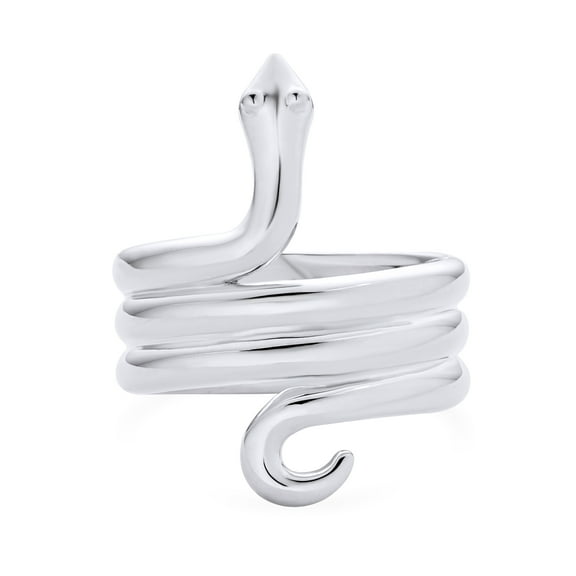 Bling Jewelry Womens Egyptian Serpent Snake Silver Ring Band for Garden Animal Pet Reptile Lovers