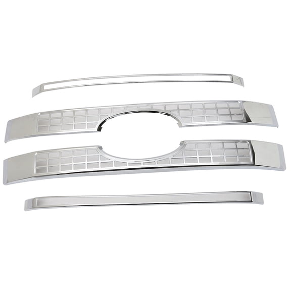 Ikon Motorsports Grille - Fits 17-18 Ford F250 F350 F450 F550 Superduty Platinum Style Grille 4PC - Chrome