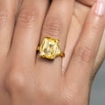 thumbnail image 5 of Gem Stone King 18K Yellow Gold Plated Silver Yellow Citrine Ring for Women (6.76 Cttw, Emerald Cut Checkerboard 14X10MM, Gemstone November Birthstone, Available in Size 5, 6, 7, 8, 9), 5 of 5