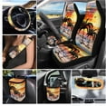 thumbnail image 2 of Uorisanigo Palm Tree Sunset Car Seat Covers Full Set for Women 15PCS Auto Accessories with Steering Wheel Covers Trash Can Coasters Seatbelt Pads Air Outlet Bag Rearview Mirror Keychain for Sedans, 2 of 7