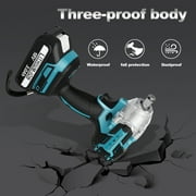 LabTEC 21V Cordless Impact Wrench 1/2 inch Brushless Power Impact Gun Electric Impact Driver for Car Home(Blue/550N.m/2x3.0Ah battery&charger kit)