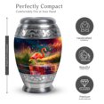 thumbnail image 2 of MUKTIVE Flamingo Adult Cremation Urns for Memorial Remains - Funeral Urns for Adult Ashes Men - Decorative Urn for Mother Ashes - 10 Inch Blue Urn for Cremated Father, 2 of 7
