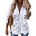 thumbnail image 1 of Chemise à Revers Imprimée à Manches Longues pour Femme, 1 of 1
