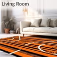 thumbnail image 2 of ODIKA 2'x3' Machine Washable Non-Slip Area Rug, Hoops Court Sports Accent with Championship Design High Traffic Rug, Orange, 671554, 2 of 7