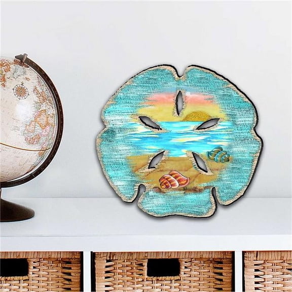 Designocracy 8198539M 12 x 9 in. Sand Dollar Coastal Outdoor Decor Large Ornaments