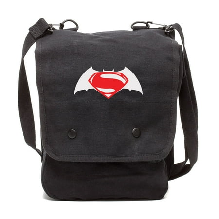Batman V Superman Logo Canvas Crossbody Travel Map Bag