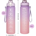 thumbnail image 4 of 1L Sports Water Bottle with Straw, 1L Water Bottle with Motivational Time Marker (Purple), 4 of 5