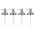 thumbnail image 1 of Paquete de 4 tapas dispensadoras de jabón para tarros Mason con dosificador, tapas dispensadoras de jabón para loción, para decoración de tarros Mason de boca regular de 16 oz, color plateado, 1 of 2