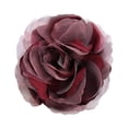 thumbnail image 4 of Broche de flores de tela para mujer, elegante broche de flores para el pelo para traje de ceremonia. Rojo oscuro, 4 of 9