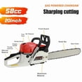 thumbnail image 5 of YNCE 58CC 20 Inch 2-Cycle Gas Powered Chainsaw, 13000r/min 3.2 HP Chainsaw Gas Powered, Low Kickback, Anti-Vibration, Protective Design for Tree Wood Cutting(Red), 5 of 8