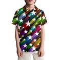 thumbnail image 2 of YMNXA Kids Boys Polo Shirt Short Sleeve Lapel Star Print Soft Comfortable Breathable Tee Top For Casual Daily Wear,Multicolour,7-8 Years, 2 of 4