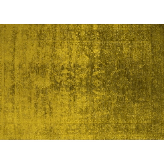 Ahgly Company Indoor Rectangle Oriental Yellow Industrial Area Rugs, 2' x 5'
