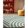 thumbnail image 3 of Unique Loom Whimsy Kids Collection Area Rug - Lines (4' 1" Round Soft Green/Ivory), 3 of 9