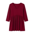 thumbnail image 5 of IUYRTFE Women V Neck 3/4 Sleeve Pleated Tunic Top with Pockets for Casual Daily Wear, 5 of 8