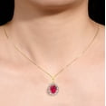 thumbnail image 4 of RYLOS Women's 14K Yellow Gold Princess Diana Inspired Ring & Pendant Necklace W/ 18" Chain Gemstone & Diamonds 9X7MM Ruby July Birthstone . 2 PC Perfectly Matched Gold Jewelry Ring Size 9, 4 of 10