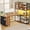 Rustic Brown, variant on YANGLI 58" L-Shaped Computer Desk with 3 Drawers & Bookshelf, Corner with Shelves & LED Light, White