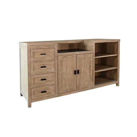 Pemberly Row Contemporary Rustic Wood Buffet in Natural Finish