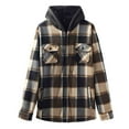 thumbnail image 2 of Mens Shacket Hoodie Plaid Fleece Lined Zipper Long Sleeve Shirt for Men with Pockets for Daily Winter Warm Casual Fleece Jacket, 2 of 9