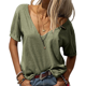 thumbnail image 1 of Tops de Corta con Cuello en V Verde L, 1 of 4
