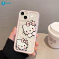 thumbnail image 2 of Sanrio Ins Hello Kitty-funda de teléfono con borde rosa para Iphone 15, 14, 13, 11, 12 Pro Max, X, XR, XS, Y2k, regalo transparente de silicona anticaída, 2 of 3