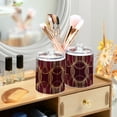 thumbnail image 3 of Yayeee 2 Pack Qtip Holder Bathroom Cotton Swab Canister with Lid Clear Dispenser Set, Gold Abstract Pattern, 3 of 6