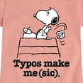 thumbnail image 3 of Peanuts - Snoopy Typos Make Me Sic - Toddler & Youth Girls Short Sleeve Graphic T-Shirt, 3 of 6