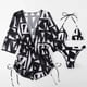 thumbnail image 5 of Conjunto de traje de baño de 3 piezas para mujer, sujetador con cuello Halter, bragas de Bikini, traje de baño con estampado hermoso con cubierta tipo 3 M, 5 of 5