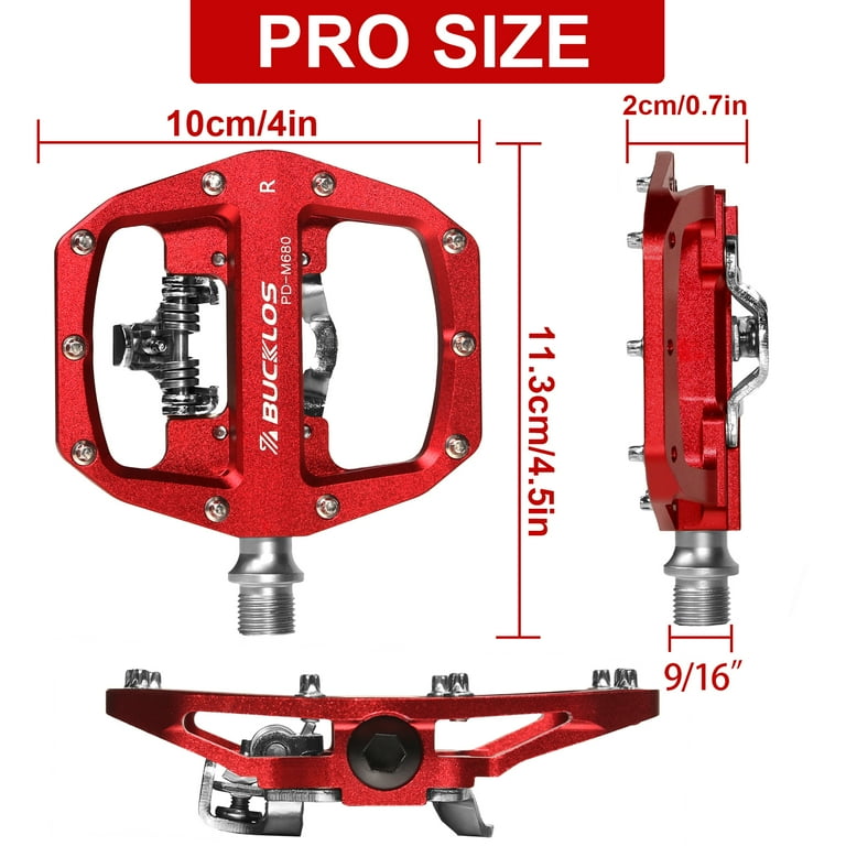 Cleats Dual Sided Spd Pedal Clip In Bike Pedals BUCKLOS SPD/Flat