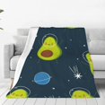 thumbnail image 1 of Balery Avocado in Space Manta de Felpa Suave y Acogedora – Cobija de Franela Aterciopelada para Cama, Lavable y Cálida para Sofá, Mascotas, Transpirable-50"x40", 1 of 7