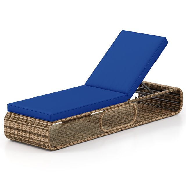 Gymax Chaise Lounge Chair w/ Adjustable Backrest Cushion & Storage Outdoor