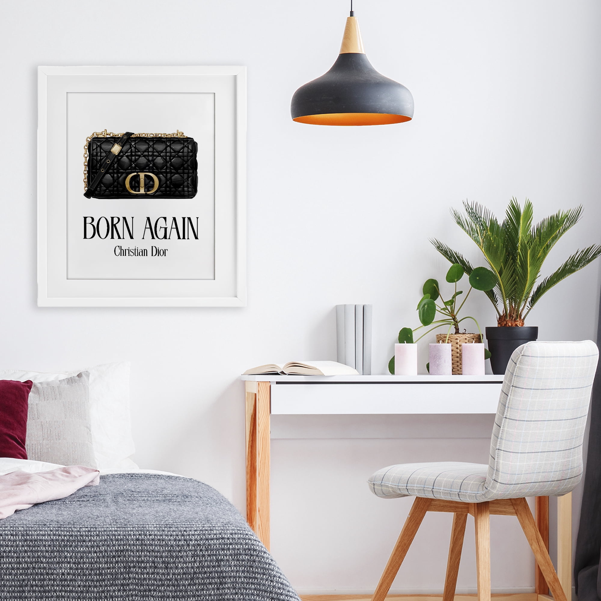 Stupell Industries Born Again Christian Bag White Framed Print Under Glass, design by Ziwei Li