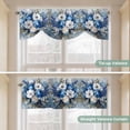 thumbnail image 5 of White Blue Spring Floral Tie Up Valance Curtains for Windows, Kitchen Curtains Window Treatments, Vintage Flowers Pastoral Short Window Shades Valances for Bedroom Bathroom Cafe 42"x18", 5 of 8