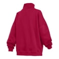 thumbnail image 3 of Women's Pressbox  Crimson Indiana Hoosiers Oversized Mock Neck Sweatshirt, 3 of 3