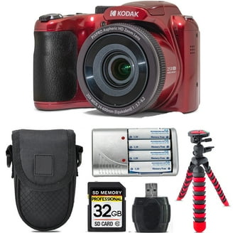 Kodak PIXPRO FZ55 Easy Point & Shoot Digital Camera Bundle (Red) +