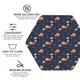 thumbnail image 4 of Fuzoiu Cartoon Fox Print Leather Coasters Set,Drink Coasters Set of 6,for Tabletop Protection, Durable PVC Coasters,Home Décor and Housewarming Gift,Hexagon, 4 of 7