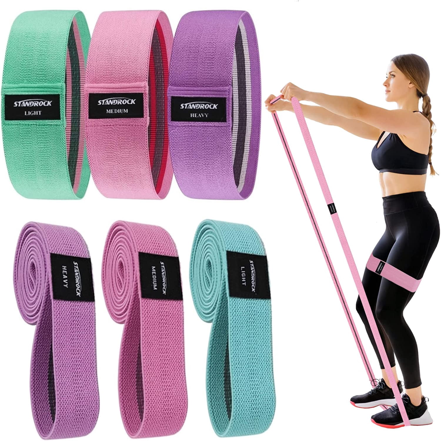 Fabric Resistance Bands for Working Out, 3 and 4 Levels Booty Bands Long Resistance Bands for Women and Men | Elastic Bands for Exercise Bands Resistance Workout Bands Resistance
