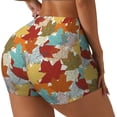thumbnail image 2 of Fotbe Fall Maple Leaves Seamless Shorts, Womens Workout Shorts High Waist Stretch Booty Short for Gym/Yoga/Running/Biking-XX-Large, 2 of 9