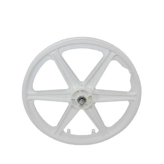 20 Plastic 6-Spoke Front Wheel 3/8 Axle White.