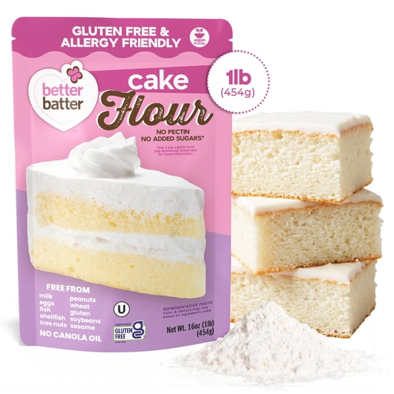 Better Batter Gluten Free Cake Flour 1lb - Vegan, Kosher, Non-GMO