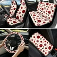 thumbnail image 2 of Jeiento Cute Ladybug 13 Pcs Auto Seat Cover Sets Steering Wheel Cover Seatbelt Pad Universal Armrest Cover Pad Cup Holders Keychain Chapstick Holder for SUV Van Sedan Truck, 2 of 8