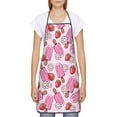 thumbnail image 2 of Naloa 1Pack Adjustable Bib Apron Waterdrop Resistant Cooking Kitchen Aprons for Women Men Chef, Strawberry Popsicle Print, 2 of 5