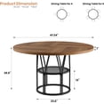 thumbnail image 2 of Round Dinning Table for 4-6, 47" Circle Kitchen Table with Storage Shelf & Sturdy Metal Frame, Modern Dinner Table for Kitchen, Living Room, Apartment, Office, Brown, 2 of 9