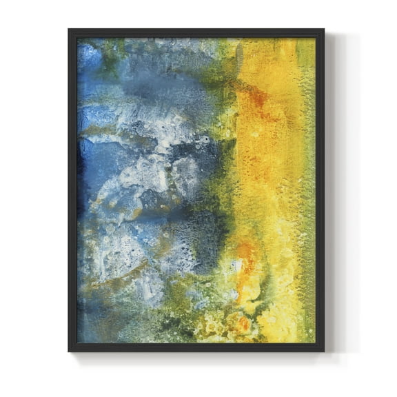 Aquatic Energy II Framed Print in Black Solid Wood Framed Print No Nail Hanging