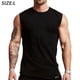 thumbnail image 2 of Camisetas deportivas sin mangas de algodón para hombre, camisetas sin mangas para correr, camiseta sin mangas, color negro, 2 of 6