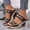 Brown, variant on Women Platform Espadrille Wedges High Heel Open Toe Pearl Ankle Strap Sandals, Buckle Up Comfortable Casual Summer Dressy Shoes