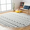 thumbnail image 2 of SAFAVIEH Moroccan Tassel Fallon Southwestern Shag Area Rug, Ivory/Black, 8' x 10', 2 of 9