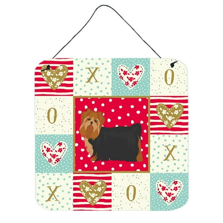 Yorkshire Terrier 2 Love Wall or Door Hanging Prints Red